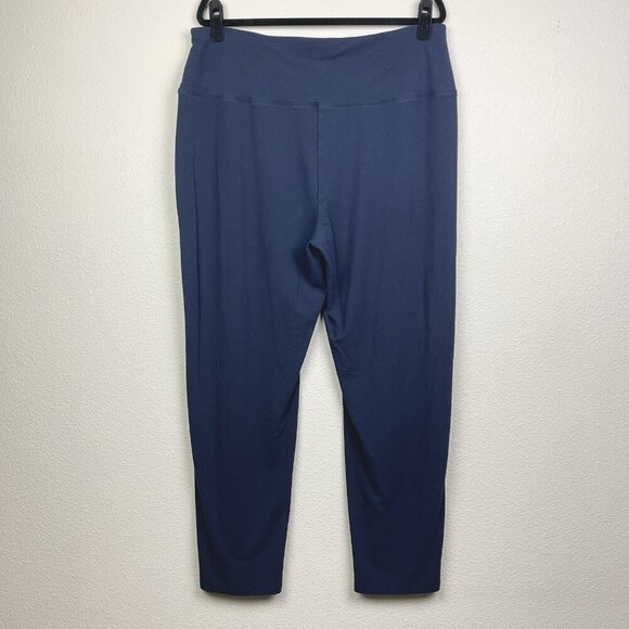 J.Jill Women's XL Navy Smooth-Fit Slim Leg Jersey Knit Pants High Waisted Wearev - Picture 1 of 11